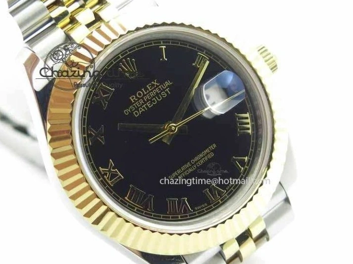 MiroTime 0324 DateJust II 41mm SS YG BP Maker Best Edition Black Roman Dial On Jubilee Bracelet A DailyWear 3665